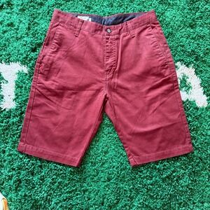 Volcom Mens Size 30 Maroon Red Casual Chino Shorts Surf Skate